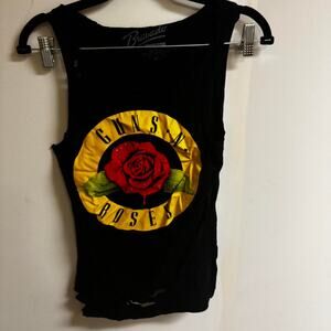 Guns & roses distressed tan top